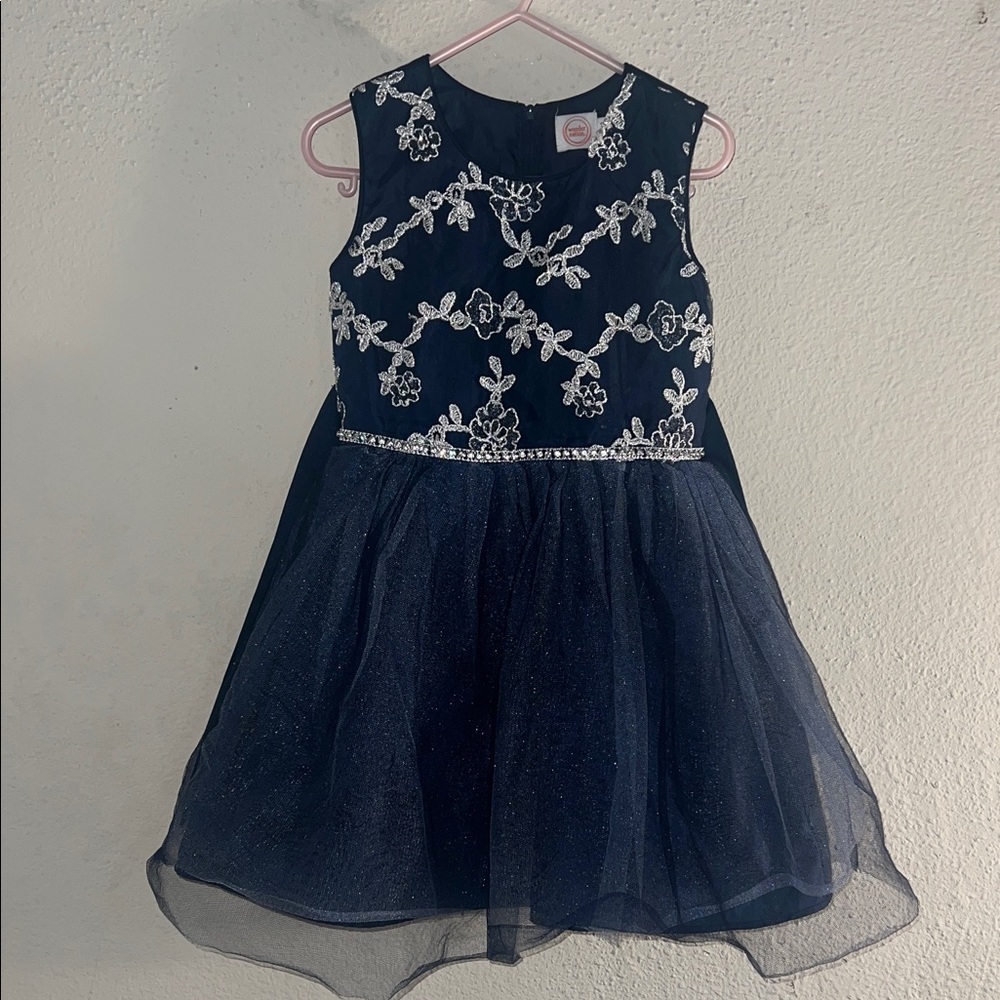 Wonder Nation Midnight Blue Dress with Silver Accents